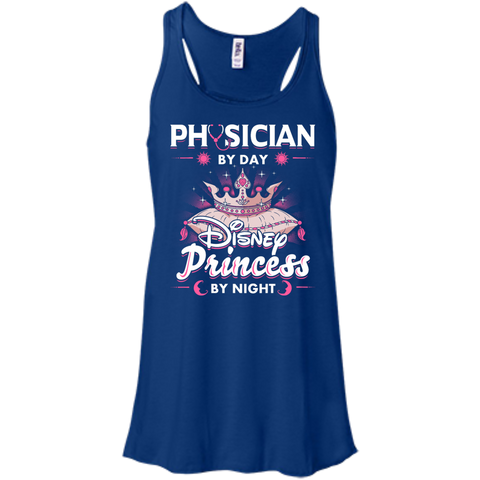 Physician By Day Princess By Night Flowy Racerback Tank
